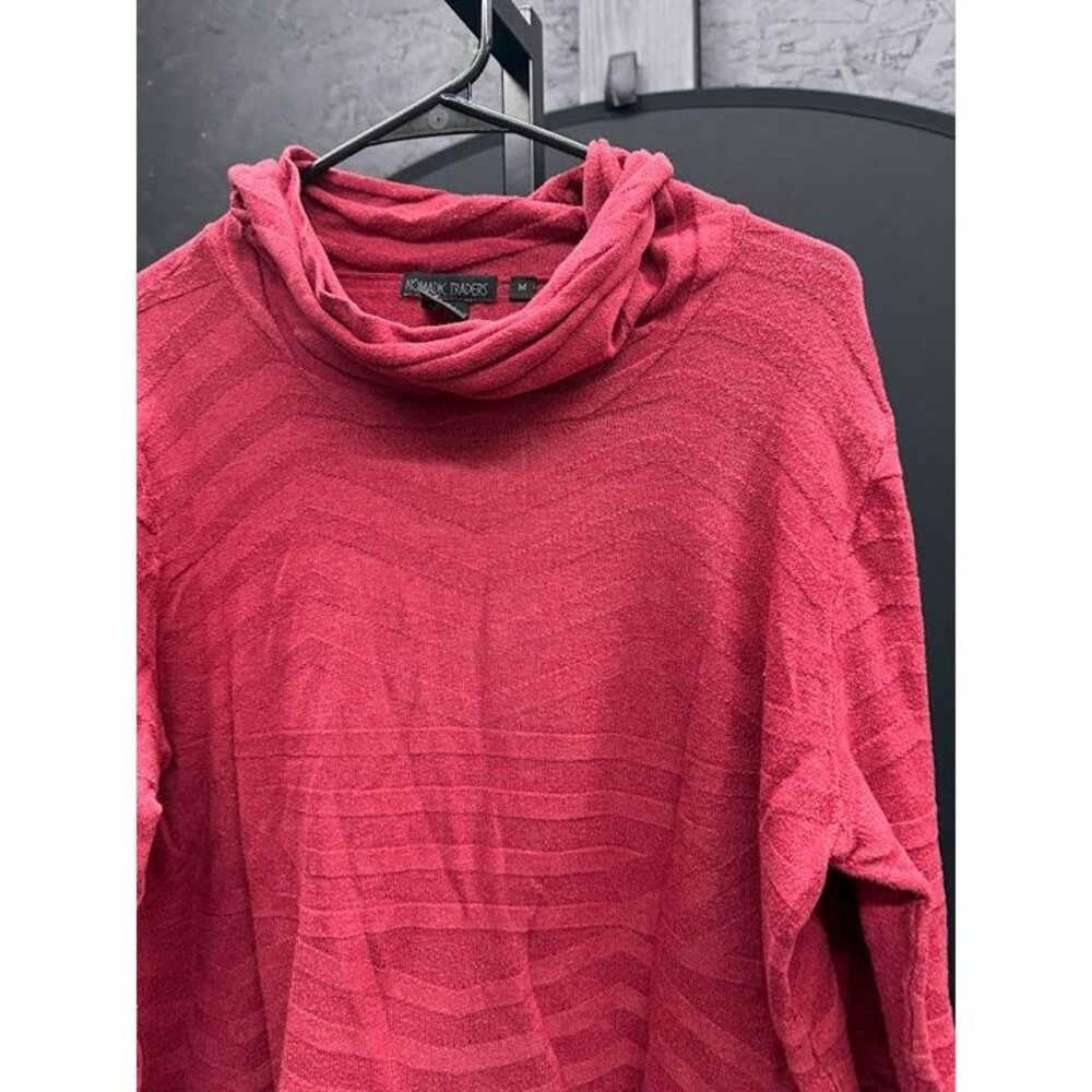 Nomadic Traders Maroon Red Pattern Cowl Pullover … - image 2